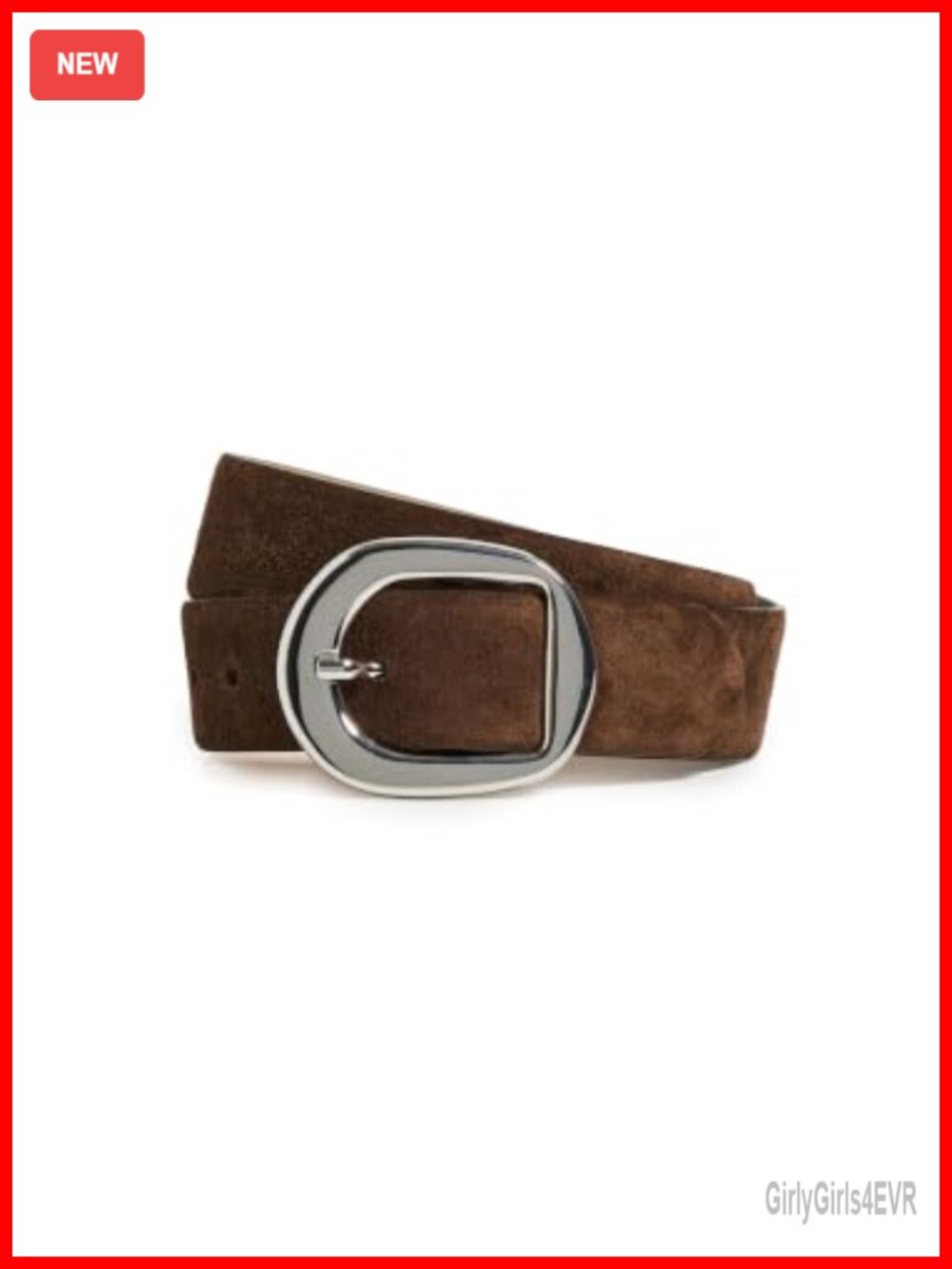 Suede Belt with Silver-Tone Buckle - 1.5in Wide Fashion Belt